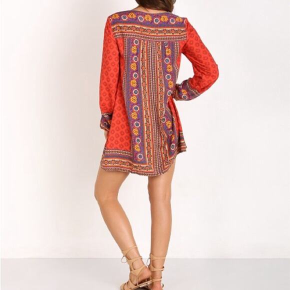 MINKPINK Boho Queen Mini Dress Multi Aztec Print Women’s Sz S - Picture 6 of 8